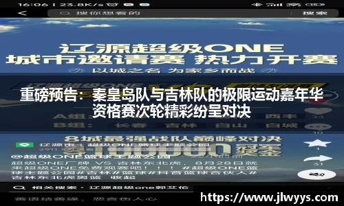 重磅预告：秦皇岛队与吉林队的极限运动嘉年华资格赛次轮精彩纷呈对决